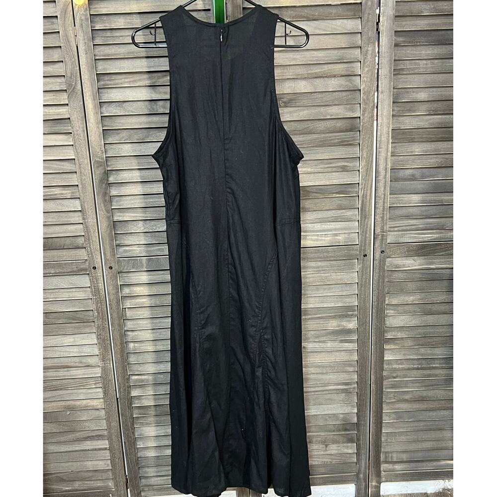 Future Collective Linen Blend Black Maxi Dress 18 NWT, Minimalist Classic - Picture 3 of 6
